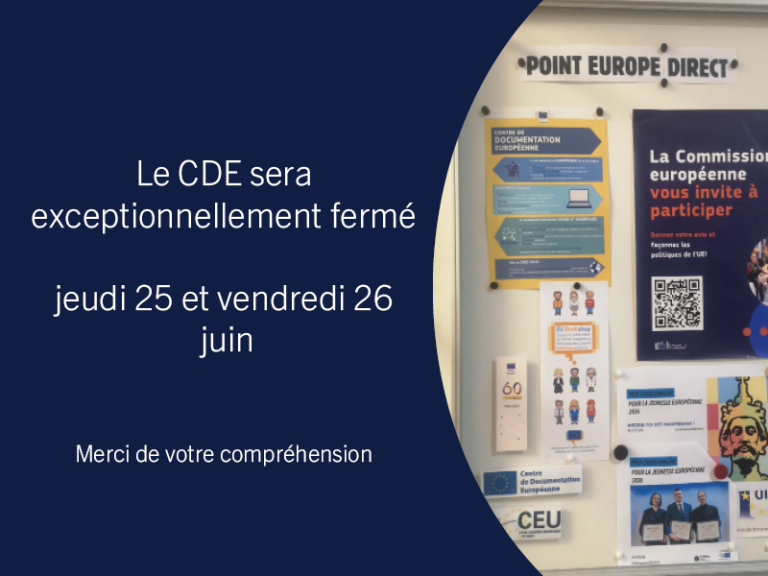 Fermeture exceptionnelle du CDE